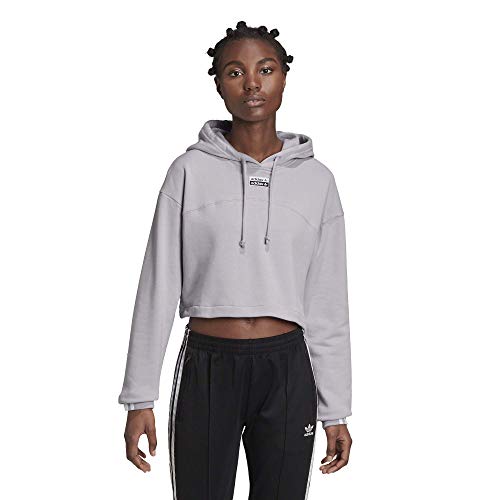 Image of adidas Originals womens R.Y.V. Cropped Hoodie Glory Grey Medium