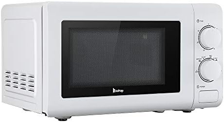 Conventional Microwave Oven,20L/0.7cuft Microwave With Design Mechanical Knob/Button Door Switch (White)