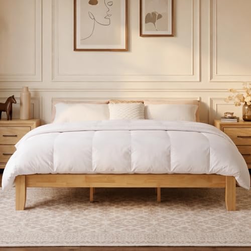 Image of Softa Mikor King Japanese Joinery Bed Frame, Solid Rubberwood, 1500 Lbs Heavy Duty Slats Support, SGS Certified, 15Min No-Tool Setup, Under-Bed Storage, No Box Spring Needed, Noise-Free