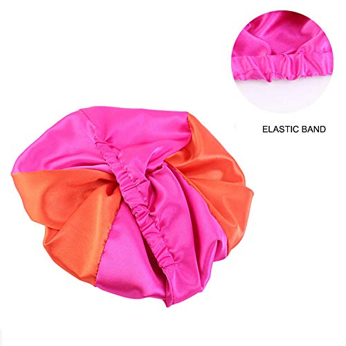 Ehooyau 2 Pcs Multi-Color Silk Night Caps Silk Bonnet Sleeping Cap Set Sleeping Head Cover Hair Loss Cap Hair Turbans For Women And Girls Hair Protection thumb #4