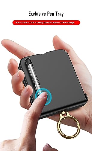SHIEID Capa para Galaxy Z Flip 5 com suporte de caneta e caneta, protetor de tela, proteção de dobra