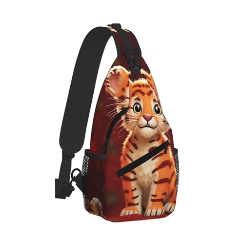 Mochila tipo sling para mujeres y hombres diseño tigre miniatura 2