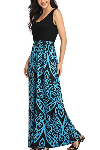Image of Lacavocor Womens Summer Maxi Dress Tank Top Sleeveless Long Dresses