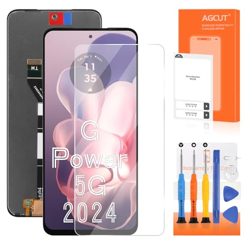 AGCUT Moto G Power 5G 2024 �X�N���[�� �����p Moto G Power 2024 LCD Display XT2415 XT2415-1 LCD �f�W�^�C�U�[ �^�b�`�X�N���[�� �A�Z���u�� �C�����i