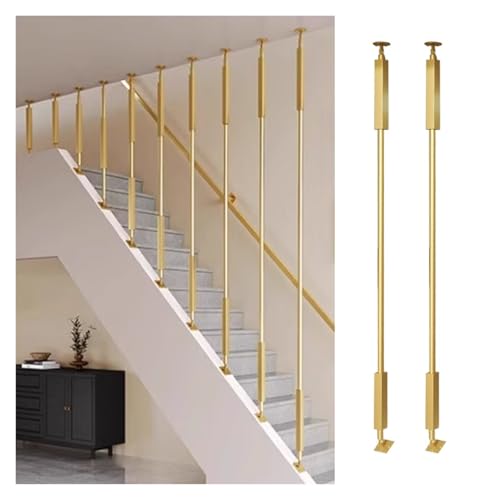 Poteaux de balustre d'escalier extérieurs et intérieurs en métal noir réglable