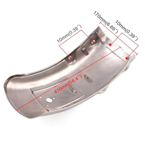 Garde-boue acier inoxydable GN125 finition chrome rétro - 5
