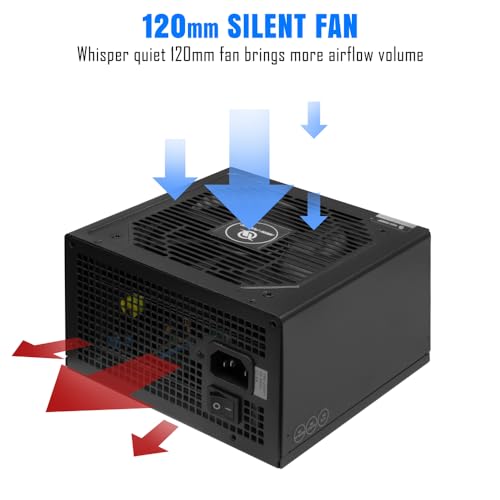 Image of HIGH POWER 850W Power Supply 80 Plus Gold Certified ATX 3.0 & PCIe 5.0 Compliant. High-Performance, Efficiency, Reliability, 120mm Silent Fan, Active PFC, and All Protections