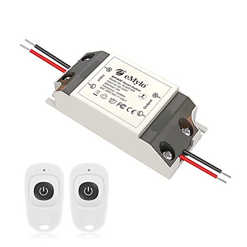eMylo Commutateur Smart Wifi RF Module de relais sans fil Télécommande Interrupteurs 1 canal Minuterie domotique 12V 433Mhz 5V-36V Compatible avec...