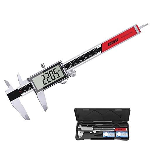 XUNTOP 6 Inch Digital Caliper Electronic Caliper Precision Digital Vernier Caliper Inch/Milimeter Industrial Stainless Steel Digital Micrometer with Large LCD Screen for Engineer Carpenter Jewelry