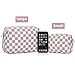 Narwey Checkered Makeup Bag Pink Travel Cosmetic Bag Organizer Toiletry Bag Make Up Bags with Compartments for Women Girls (Large, Dusty Rose Checkerboard)