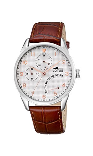 Montre Homme Quartz Lotus L10131/1 montre bracelet cuir et cadran gris