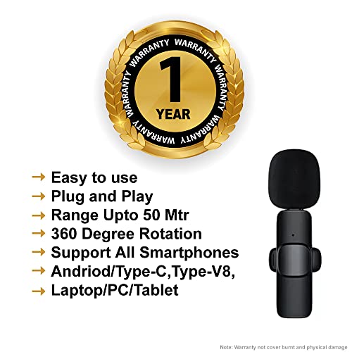 Image of (Refurbished) TECHNOVIEW Dynamic 2.4ghz Wireless 50m Lavalier Mic Plug & Play Microphone Omnidirectional for YouTube Vlogging for Android & iPhone