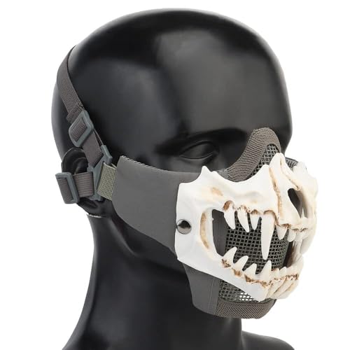 Masque d'airsoft tête de mort en maille pliable avec rembourrage nasal confortable