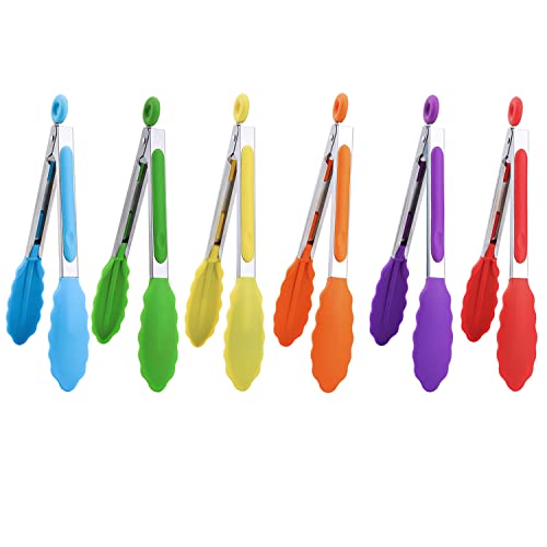 MSY BIGSUNNY Mini pince de service en silicone 17,8 cm – Lot de 6