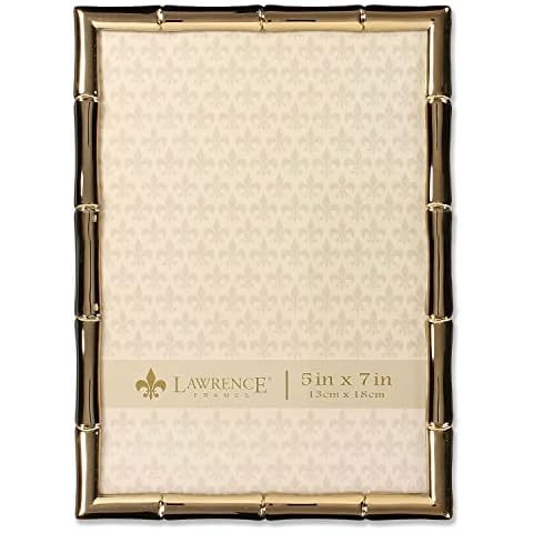 Lawrence Frames Bamboo Design Metal Frame, 5x7 Cover
