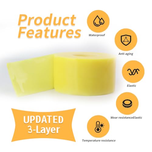 Image of Intelligent Temperature Sensitive Color Changing Insulation Tape 16.4ft Self-Adhesive Waterproof and Heat-Resistant for Power Lines, Cable Terminations Self Fusing Silicone RV Roof Tape