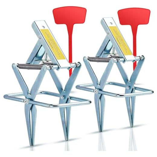 Marinebaby Easy Set Mole Eliminator Trap, Mole and Gopher Trap, Galvanized Steel Mole Trap, Sliver Color 2sets