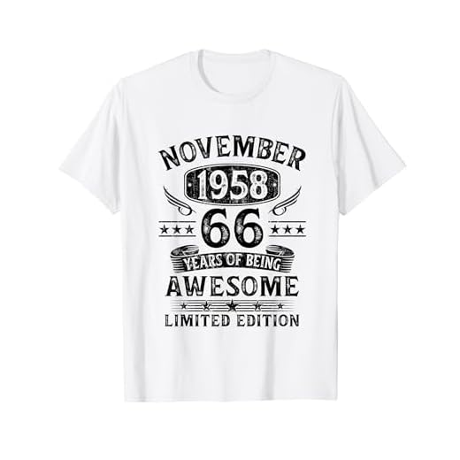 Regalo 66 Años Cumpleaños Hombre Mujer Noviembre 1958 Camiseta