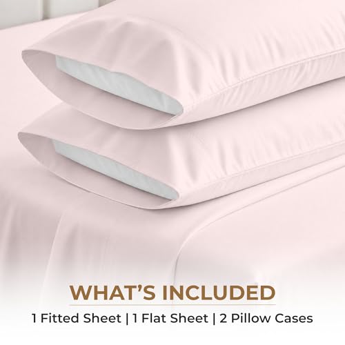 Image of SGI bedding RV Short Queen Sheet Set 60x75, 600 TC Egyptian Cotton, 4 Piece Luxury Hotel Collection, Ultra Soft & Breathable, Fits RV Mattress Camper & Trailer, 15 Inch Pocket, Blush