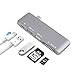 USB Type C Hub Adapter, Yuanj 5 in 1 Multi-Port USB 3.0 Type-C Adapter with 1 USB 3.0 Port, 1 USB 2.0 Port, SD/Micro Card Reader and USBC Charging Port, Type-C USB for MacBook Pro and More - Aluminum