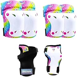 Protecciones Patines OLYSPM Protecciones Patines niña Proteccion Patines Rodilleras niña,Adecuado para niños de 3 a 7 años,Creado para Ciclistas y Patinadores.