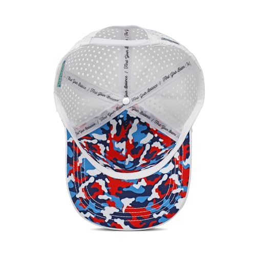 Image of Alter Ego Running Coaster RWB CAMO Palm - Durable, Lightweight, Breathable Premium Hat (RWB CAMO Palm, Small), White