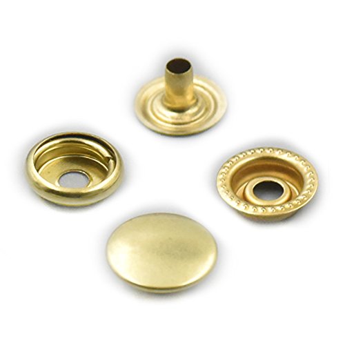 Fujiyuan 10 pcs 5/8" 15mm Brass Snap Fastener Leather Craft Rapid Rivet Button Sewing Clothes Bag Purse
