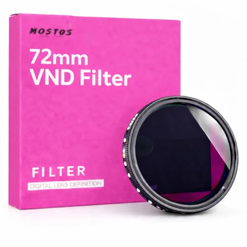 Image of MOSTOS - 72mm Variable ND Filter ND2 to ND400 (1-9 Stop) Adjustable Neutral Density Filter for Nikon AF-S DX Nikkor 18-200mm f /3.5-5.6G ED VR II Lens (Make Sure O72 Mark is Written On Your Lens)