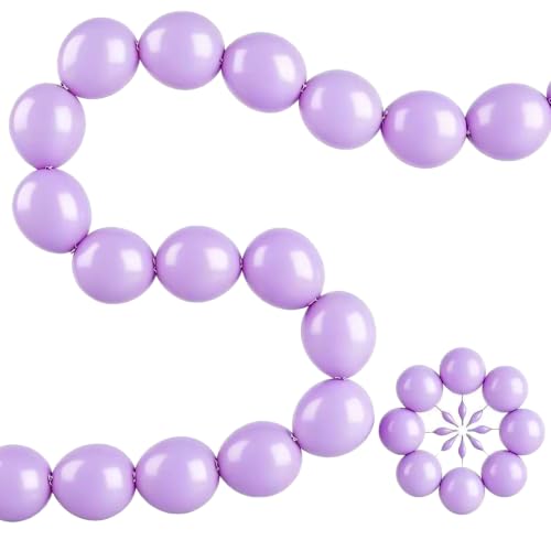 Image of 120 Pcs Link Balloons 6 Inch Linking Balloons for Birthday Wedding Party Festival Decorations (Light Purple)