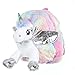Zokrintz Mochila de unicornio para niños con diseño de muñeca de peluche, regalo para niñas pequeñas, color Plateado, talla Medium