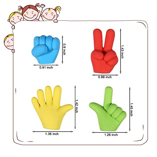 36 Pcs Pencil Top Erasers Fun Eraser Toppers For Kids, Bulk Cute Rock Paper Scissors Eraser Caps, 4 Colors #TOP1