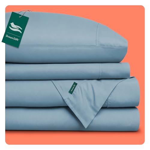 Consejos para Comprar Suburbia Sabanas Top 10. 44 Dreamlab Juego de Sábanas Premier 1800 Collection. Sábanas de Microfibra de Lujo de Doble Cepillado (Azul Mezclilla, Queen)