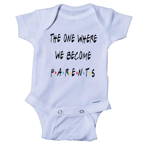 Ink Trendz® The One Where We Become Parents Friends TV Themed Cute Announcement Baby One-piece Onesie® (0-3 Months)