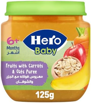Hero Baby Mixed Fruits With Cereals Jar, 125 gm