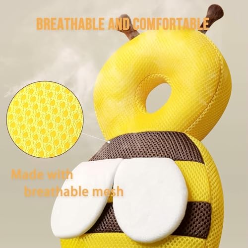Baby Head Protector Backpack: Bee Soft Landing & Safety Toddler Fall Protection for Baby Crawling & Walking &Falling-Back Cushion for Infant