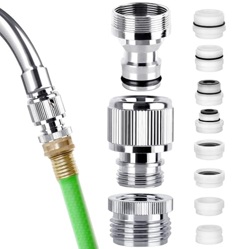 Faucet Quick Adapter Connector with Aerator Sink Faucet to Shower Hose/Garden Hose/Washing machine hose with Multi-Interface Converter