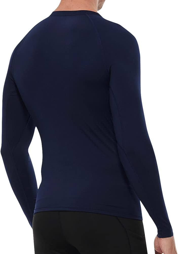 Men's Compression Shirts Long Sleeve Quick Dry Athletic Running T-Shirt Workout Sports Gym Base Layer Tops - Image 5