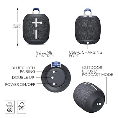 Ultimate Ears WONDERBOOM 4 Wireless Portable Waterproof Bluetooth Speaker, 2-Pack | Bigger, Bassy-er 360 Degree Sound, Outdoor Boost, Podcast Mode | with Signature Series Shockproof Case