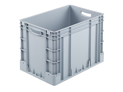 hünersdorff GmbH 417107 Eurobacs PP, 400x600x420 mm à 2 orifices-poignées, fermé, Gris Clair