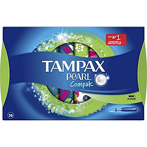 Tampax Compak Pearl Super Tampones con Aplicador - 36 Unidades
