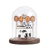 Kit de montaje de bricolaje: incluye todas las piezas necesarias para construir tu propio reloj digital IN12, como componentes de esfera acrílica, cajas de vidrio, adaptador CC de 12 V, cable USB y manual de montaje (idioma español no garantizado)