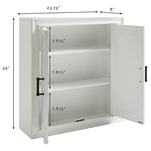 Crosley Furniture Tara Bathroom Wall Cabinet, Vintage White #TOP2