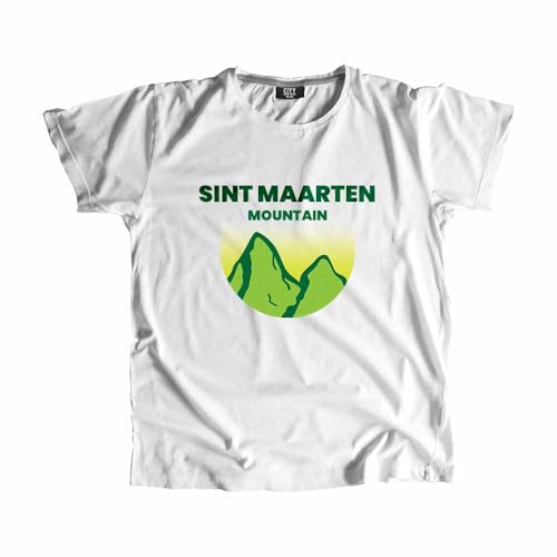 T-shirt SINT Maarten Mountain blanc vêtement été manches courtes uni
