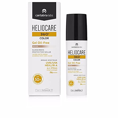 Cantabria Labs - Heliocare 360º Color Gel Oil-Free SPF 50+ - 50ml - Beige - Fotomaquillaje Matificante - Piel Mixta/Grasa