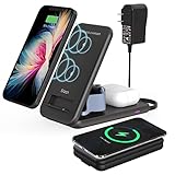 Wireless Charger,FYEZON 3 in 1 Foldable Fast Charging Station Compatible with iPhone...