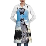 Práctico diseño de bolsillo: el delantal de cocina Husky Dogs tiene un bolsillo grande cosido en el medio para garantizar un fácil acceso a todos los accesorios como termómetros de cocina, tarjetas de recetas, hojas de parrilla, recibos, etc.