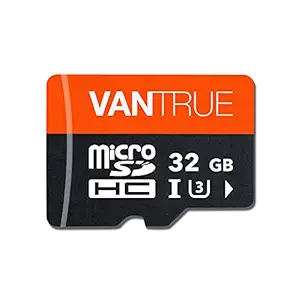 Vantrue 32GB Micro SD Card with Adapter, U3 C10, UHS-I High Speed SD Card for Dash Cams & Home Security System Video Cameras