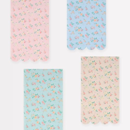 Meri Meri Flower Guest Towel Napkins (Pack of 16), Thick & Absorbent 3-Ply Paper Napkins, Great as Disposable Napkins or Disposable Bathroom Hand Towels, 4.375” x 7.875”