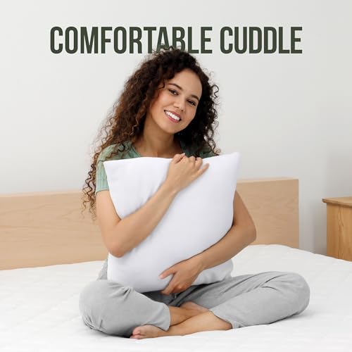 Image of Utopia Bedding Throw Pillows, 20x20 Pillow Inserts, Pack of 1, White | Down Alternative Throw Pillow Inserts, Couch Pillows for Indoor Decor, Plush & Supportive, Decorative Cushion for Sofa, White