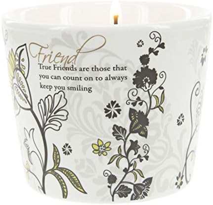 Pavilion Gift Company Friend-Single 8 Oz Soy Wax 100% Lead-Free Cotton Wick in Stoneware Vessel Candle, Black